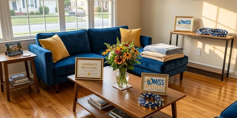 A spotless living room ready for guests in a Salisbury home